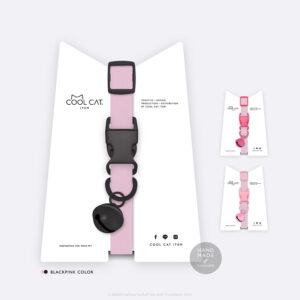 ปลอกคอแมวนิรภัย ยางยืด รุ่น Safe & Soft : เซตสีชมพูอ่อน