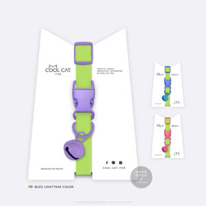 ปลอกคอแมวนิรภัย ยางยืด รุ่น Safe & Soft : เซตสีเขียวอ่อน