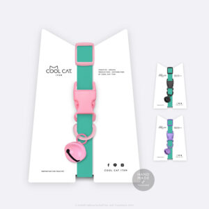 ปลอกคอแมวนิรภัย ยางยืด รุ่น Safe & Soft : เซตสีเทอร์ควอยซ์