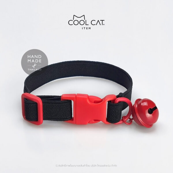 ปลอกคอแมวนิรภัย ยางยืด รุ่น Safe & Soft : เซตสีดำ - Image 5