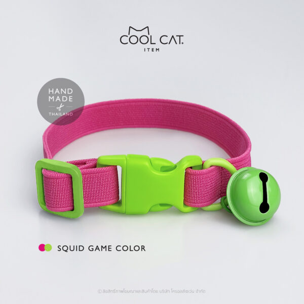 ปลอกคอแมวนิรภัย ยางยืด รุ่น Safe & Soft : เซตสีชมพูเข้ม - Image 4