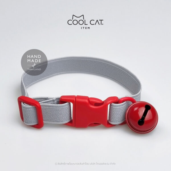 ปลอกคอแมวนิรภัย ยางยืด รุ่น Safe & Soft : เซตสีเทา - Image 5