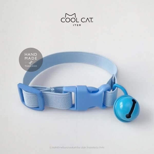ปลอกคอแมวนิรภัย ยางยืด รุ่น Safe & Soft : เซตสีฟ้า - Image 6