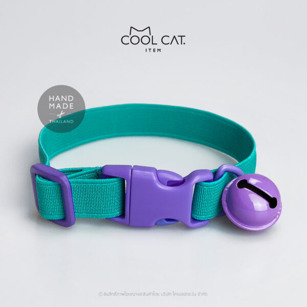 ปลอกคอแมวนิรภัย ยางยืด รุ่น Safe & Soft : เซตสีเทอร์ควอยซ์ - Image 6